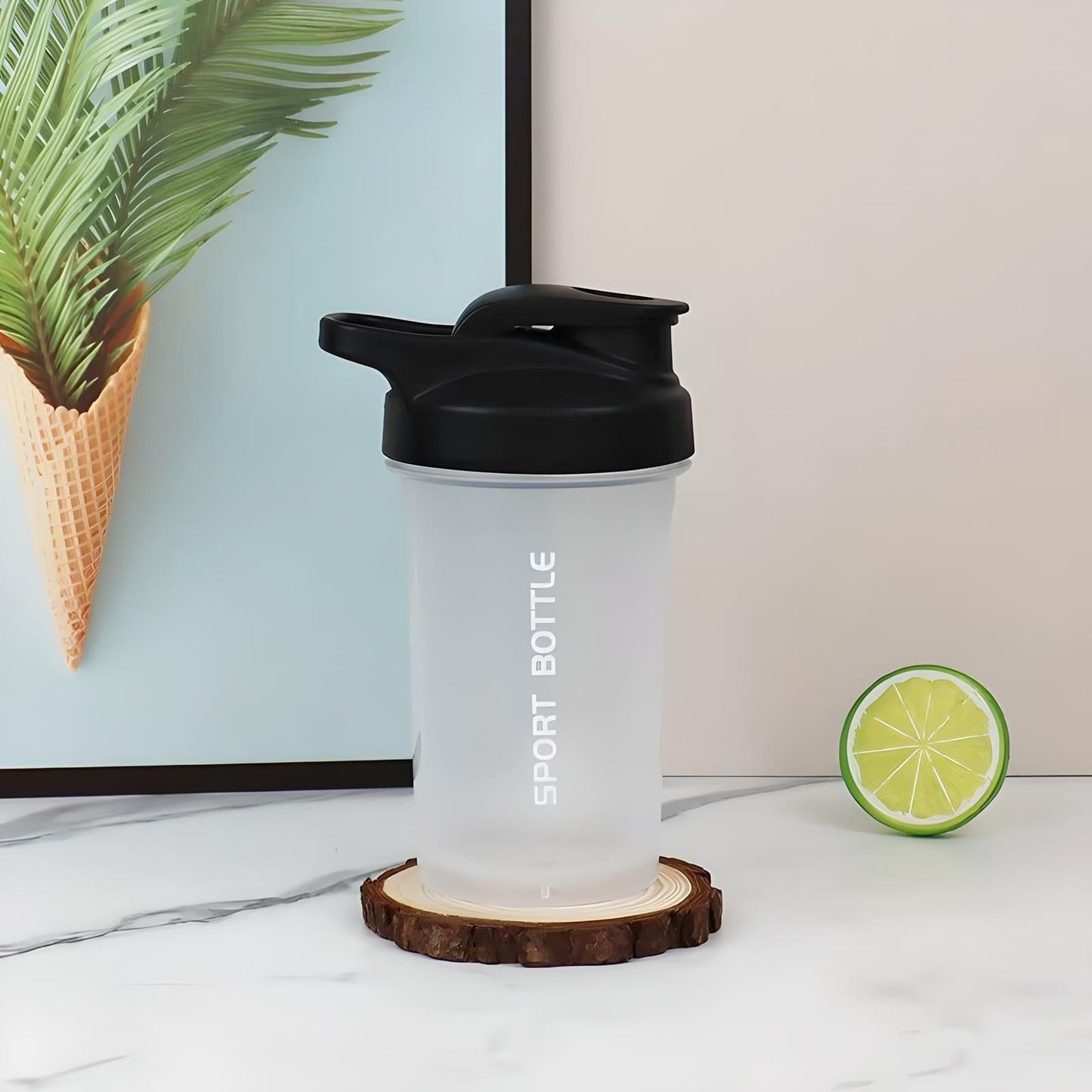 Gourde 300ML Shaker Noir Transparent