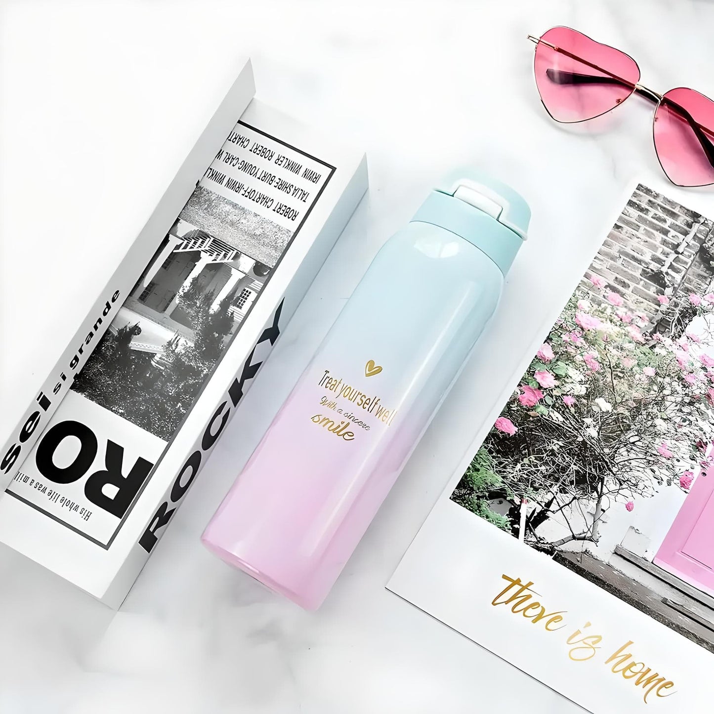 Gourde Couleur Pastel Cyan/Rose
