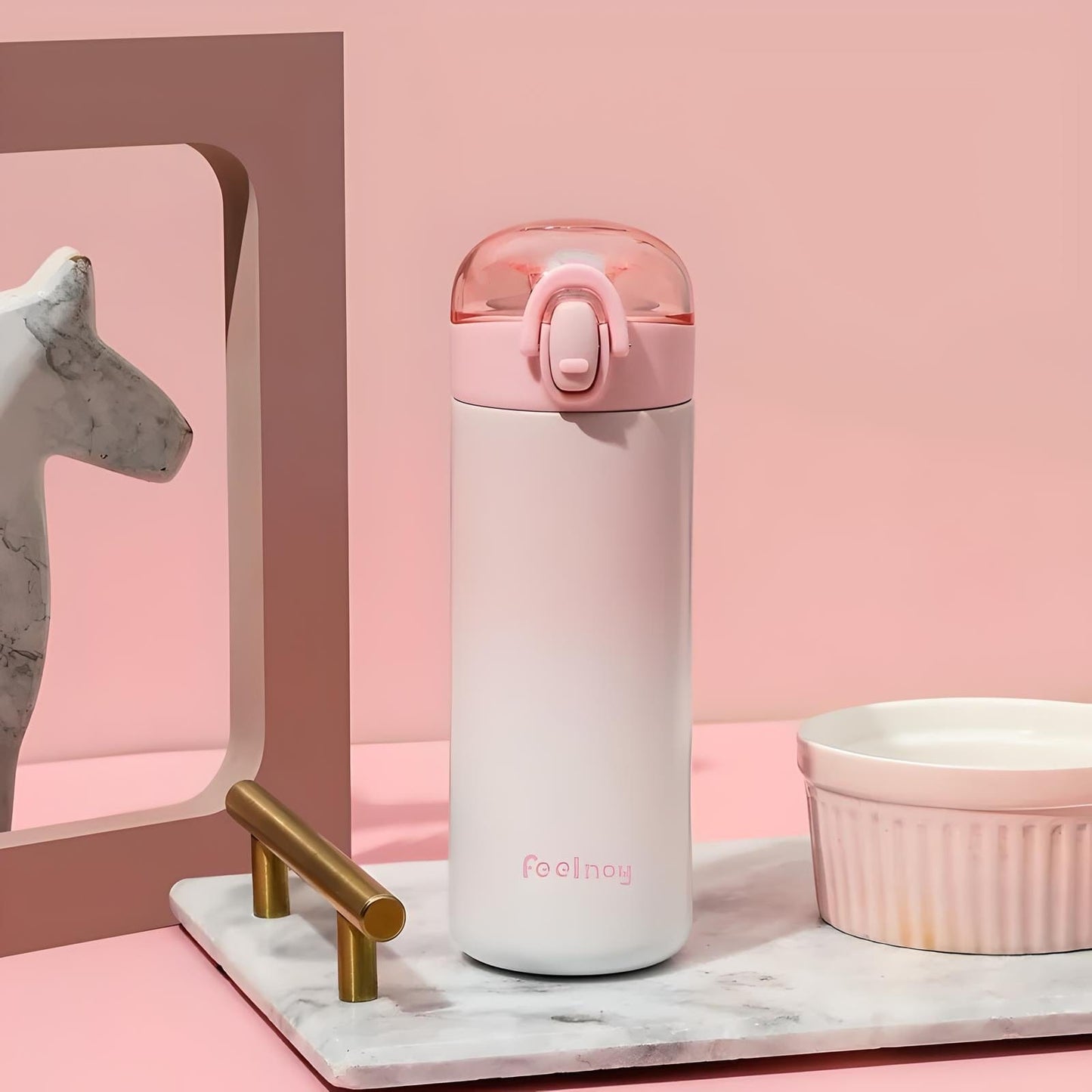Gourde Isotherme Dégradée 350ml / Rose/Blanc
