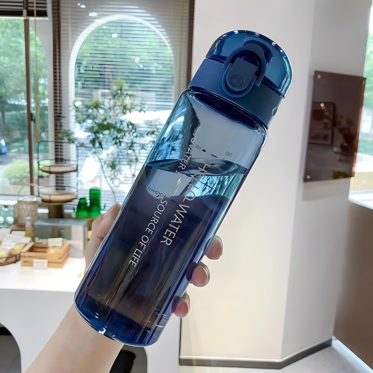 Gourde Sport Transparente Bleu