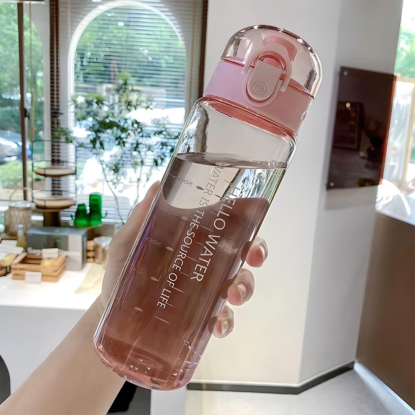 Gourde Sport Transparente Rose