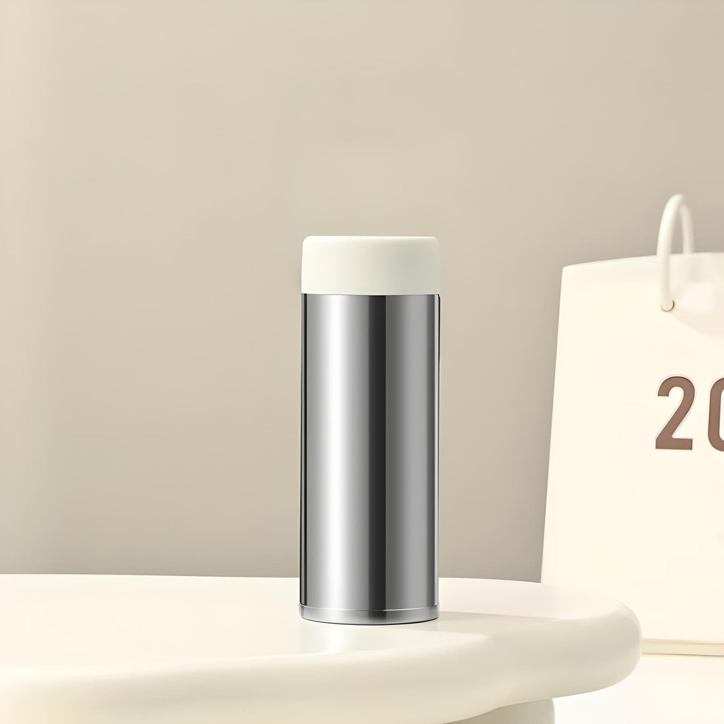 Mini Gourde 120ml / Blanc-Argent